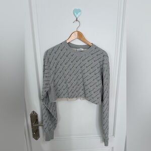 Champion Heather Gray Logo Crop Top